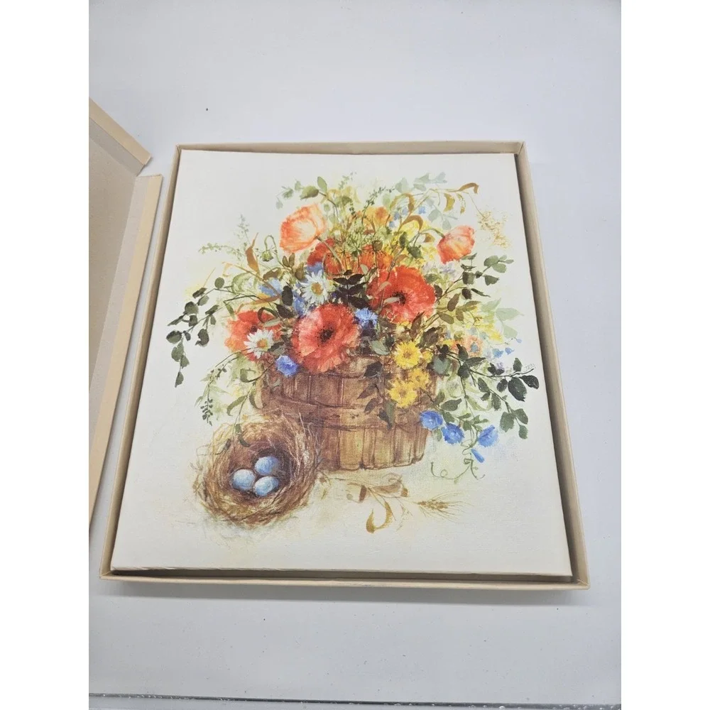 vintage 1973 Hallmark Bouquet Memory Mount Photo Album In Box
